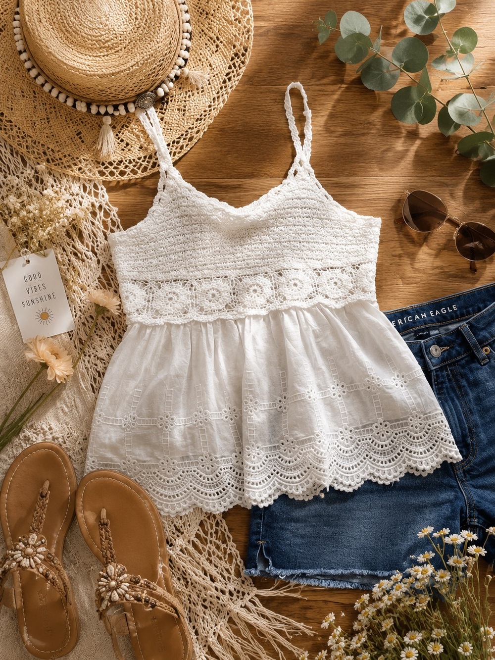 Boho White Women’s Top